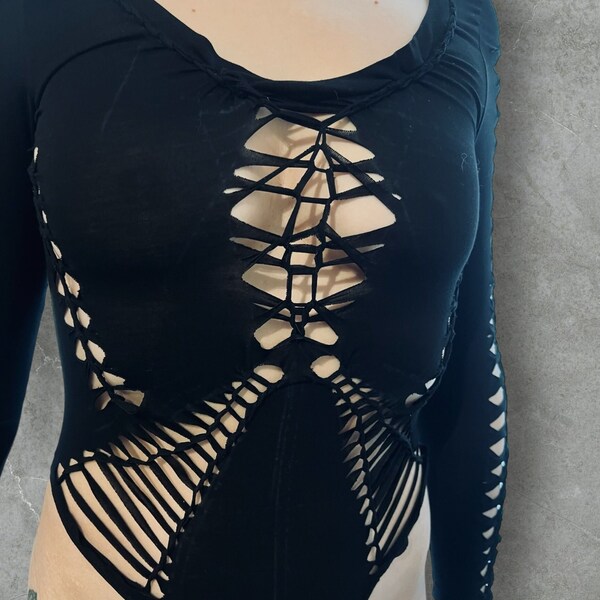 Slitweave cutout bodysuit bodysuit