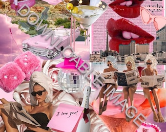 Pink Aesthetic Collage Art