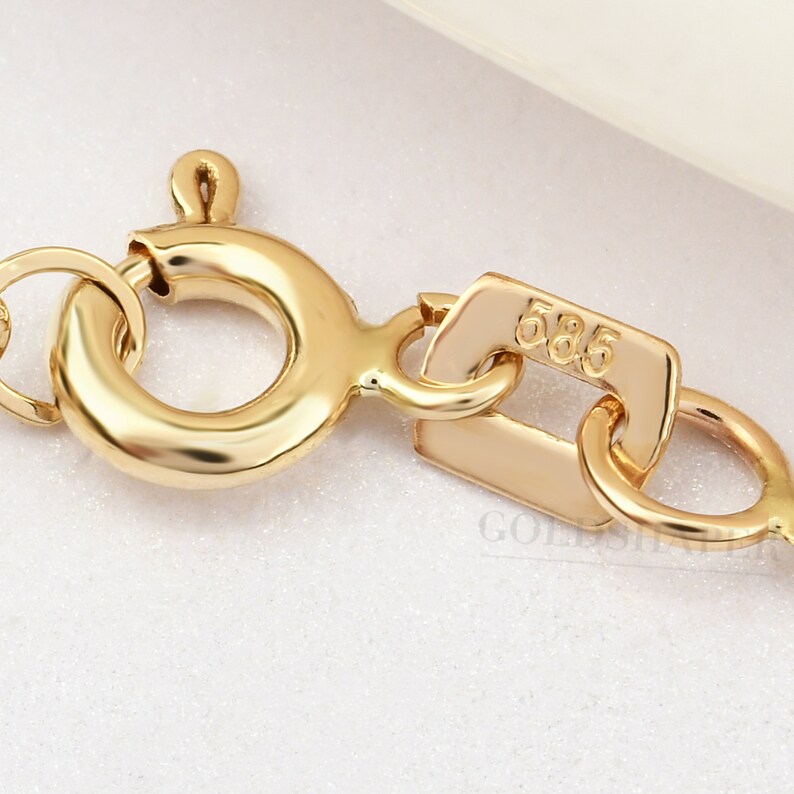 14K Gold Tiny Sapphire Necklace, 14k Solid Gold Necklace, September