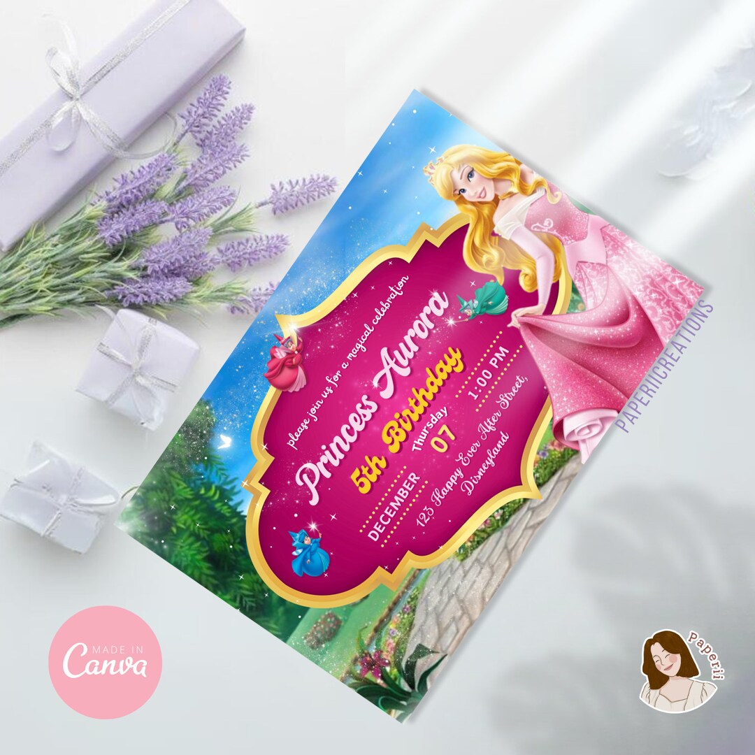Sleeping Beauty Birthday Invitation - Etsy