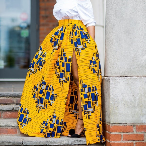 Ankara Gathered Maxi skirt, African print skirt for women, Ankara skirt, skirt, print skirt, African skirt