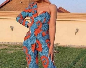 Combinaison Ankara Barboteuse à imprimé africain Vêtements Ankara pour femme Combinaison à imprimé africain Tenue africaine Combinaison en wax africain