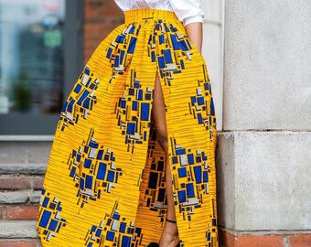 Ankara Gathered Maxi skirt, African print skirt for women, Ankara skirt, skirt, print skirt, African skirt