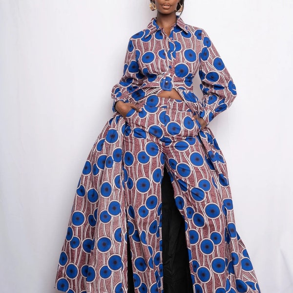 African 2 piece set, African print coord set, Ankara kimono and pants, African jacket, Ankara pants set, African fashion, African clothing