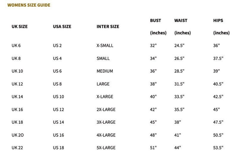 size chart