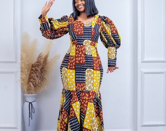 African Dress, African Print Dress, African Clothing for women, Ankara Dress, African Dress for Plus Size , African Gown Dress