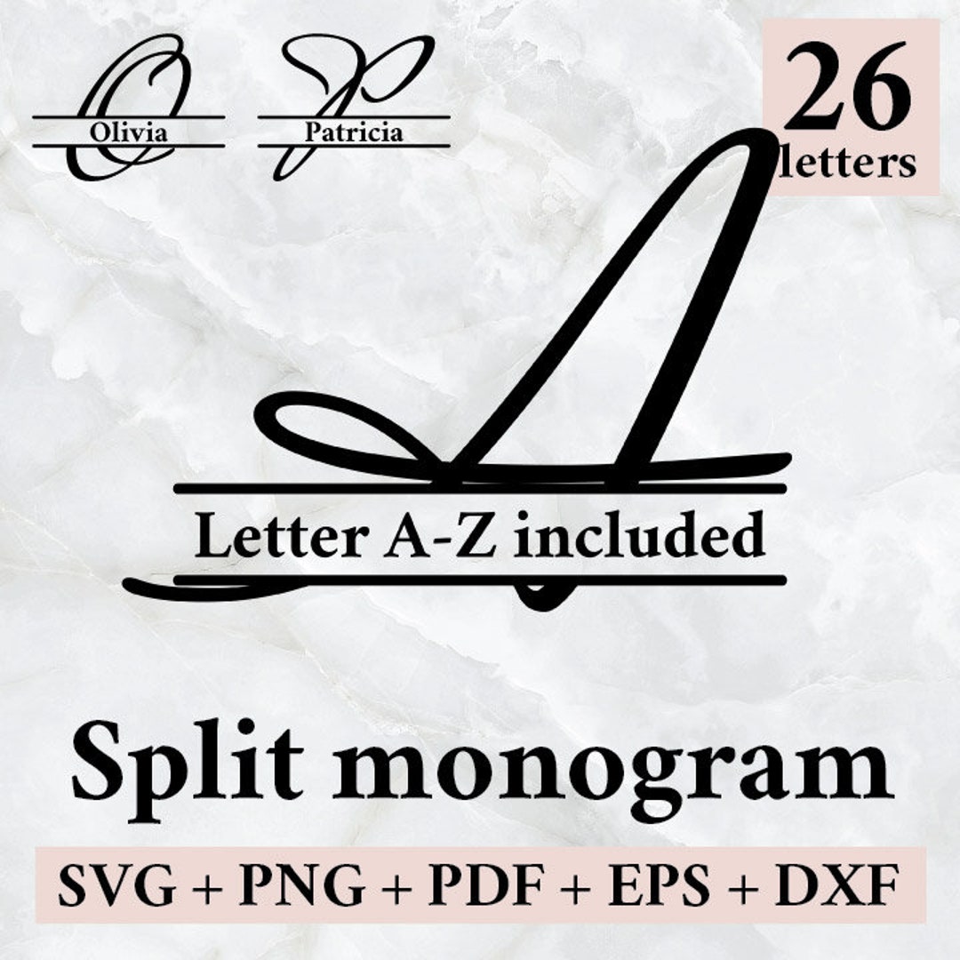 Split Monogram Mrssaintdelafield, SVG Bundle, Spilt Letter Svg ...