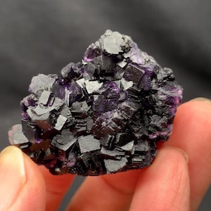 Purple Fluorite Crystal from Henan Province, China, Cube Purple Cube Fluorite, Mineral Specimen Fluorite