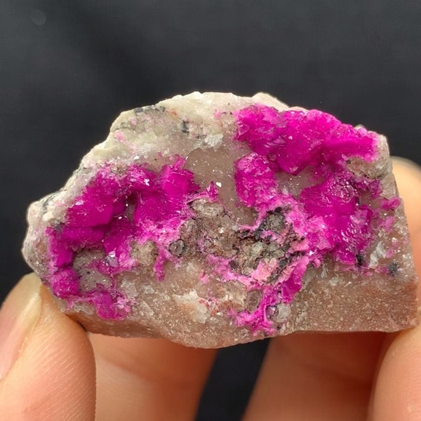 Bright Pink Cobalt Calcite with Malachite Cluster from the Congo, Cobalt Calcite Malachite Specimen, Mineral Specimen