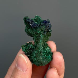Blue Azurite Malachite Specimen, Vibrant Blue Azurite from Anhui Province, China, Raw Blue Azurite Cluster with Malachite, Mineral Specimen.