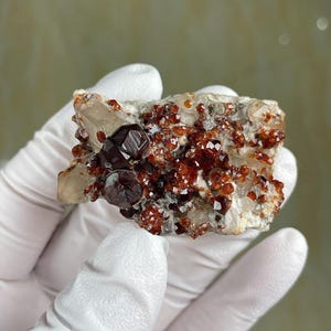 Smoky Quartz with Orange Spessartine Garnet from Yunxiao, Fujian Province, China, Garnet Mineral Specimen