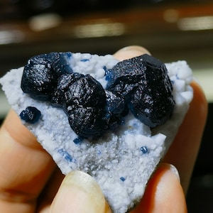 BlueBerry Fluorite Crystal from Inner Mongolia, Deep Blue Fluorite Cluster, Mineral Specimen, Fluorite Collection