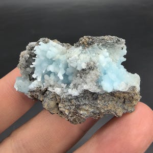 Blue Aragonite Specimen, Druzy Light Blue Aragonite from Yunnan Province, China, Raw Blue Aragonite Cluster, Mineral Specimen