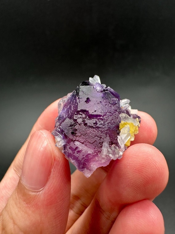 石英上の蛍石 石英上の蛍石 ホタルイシ（蛍石） (Fluorite) - Rock Identifier
