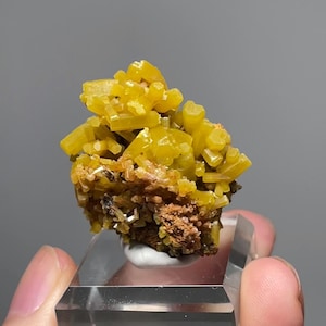 Natual Yellow Pyromorphite from Guangxi Province, China, 30mm Box Raw Pyromorphite Cluster, Mineral Specimen