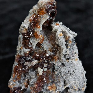 Natural Red Sphalerite on Quartz from Hunna, China, Gemy Deep Red Sphalerite Mineral Specimen, Natural Raw Sphalerite Stone, 80g