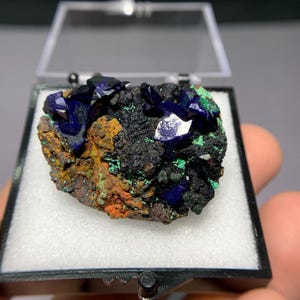 Blue Azurite Specimen, Vibrant Blue Azurite from Anhui Province, China, Raw Blue Azurite Cluster with Malachite, Mineral Specimen
