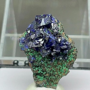 Blue Azurite Malachite Specimen, Vibrant Blue Azurite from Anhui Province, China, Raw Blue Azurite Cluster with Malachite, Mineral Specimen