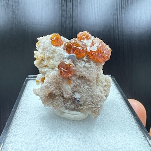 Natural Red Sphalerite on Quartz from Hunna, China, Gemy Deep Red Sphalerite Mineral Specimen, 50mm Box Natural Raw Sphalerite Stone