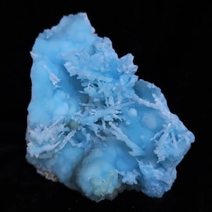 Blue Aragonite Specimen, Druzy Blue Aragonite from Yunnan Province, China, Raw Blue Aragonite Cluster, Mineral Specimen
