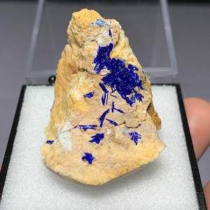 Blue Azurite Specimen, Vibrant Blue Azurite from Yunnan Province, China, Raw Blue Azurite Cluster with Malachite, Mineral Specimen