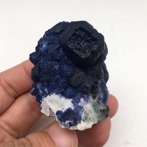 BlueBerry Fluorite Crystal from Inner Mongolia, Deep Blue Fluorite Cluster, Mineral Specimen, Fluorite Collection