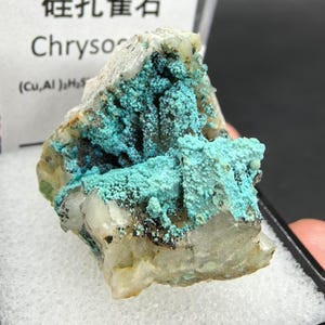 Rough Blue Chrysocolla, Raw Chrysocolla from from Myanmar, Chrysocolla Crystal Specimen, 34mm Chrysocolla Matrix Cluster