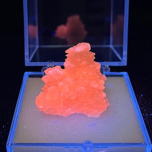 White Fluorescent Rose Calcite Specimen from Hunan, China, White Thousand Layer Calcite, Mineral Specimen Collection