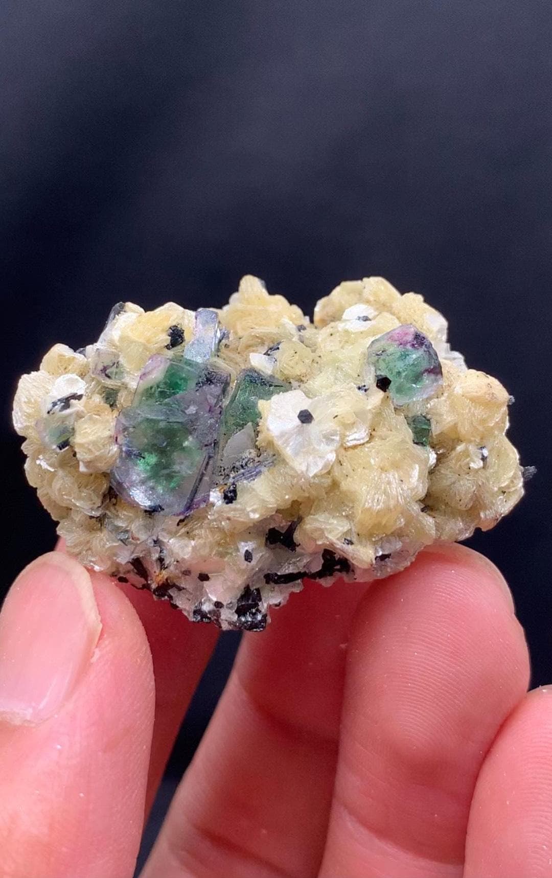 Green Cube Fluorite on Quartz from Erongo, Namibia, Fluorite Mineral Specimen with Yellow Mica Combination, Fluorite Collection