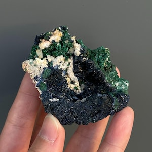 Blue Azurite Malachite Specimen, Vibrant Blue Azurite from Anhui Province, China, Raw Blue Azurite Cluster with Malachite, Mineral Specimen.