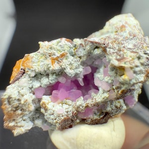 Bright Pink Smithsonite Cluster from Yunnan, China, Pink Smithsonite Raw Mineral Specimen, Chinese Mineral Specimen