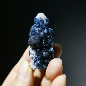 BlueBerry Fluorite Crystal from Inner Mongolia, Deep Blue Fluorite Cluster, Mineral Specimen, Fluorite Collection