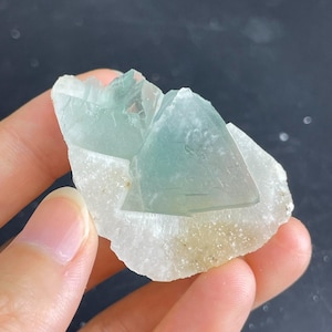 Green Octahedral Fluorite on Quartz, Green Octas Fluorite Mineral Specimen from Jiangxi Province, China, Fluorite Collection