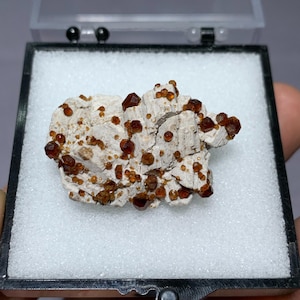 Smoky Quartz with Orange Spessartine Garnet from Yunxiao, Fujian Province, China, Garnet Mineral Specimen