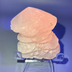 White Fluorescent Rose Calcite Specimen from Hunan, China, White Thousand Layer Calcite, Mineral Specimen Collection