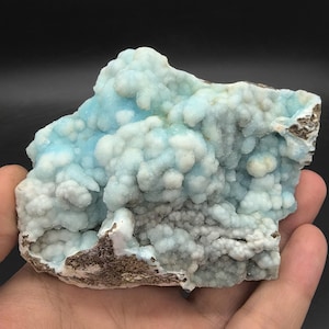Blue Aragonite Specimen, Druzy Light Blue Aragonite from Yunnan Province, China, Raw Blue Aragonite Cluster, Mineral Specimen