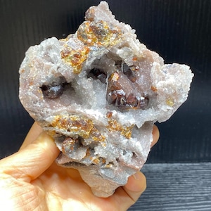 Natural Red Sphalerite on Quartz from Hunna, China, Gemy Deep Red Sphalerite Mineral Specimen, Natural Raw Sphalerite Stone