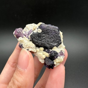 Purple Phantom Fluorite Specimen from Inner Mongolia, Fluorite on Quartz Mineral Specimen, Fluorite Collection