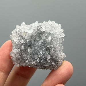 White Fluorescent Calcite Specimen from Fujian, China, White Calcite with Crystals, Mineral Specimen Collection