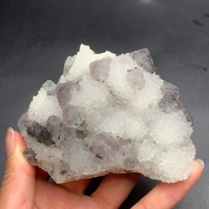 Light Purple Octahedral Fluorite on Quartz, Fluorite Mineral Specimen from Fujian, China, Octahedral Fluorite Collection