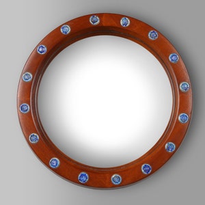 Vintage brocante decorative French Carved Wooden Mirror with Lined Frame, 1960s
