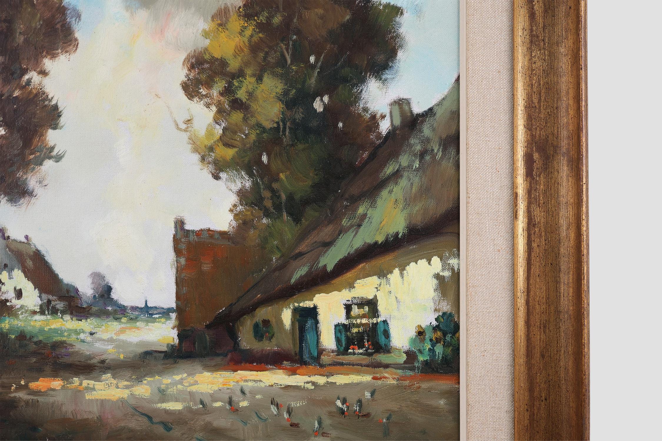 Belgian Artist, Farm Scene, 1950s, Oil on Canvas, Framed - Etsy