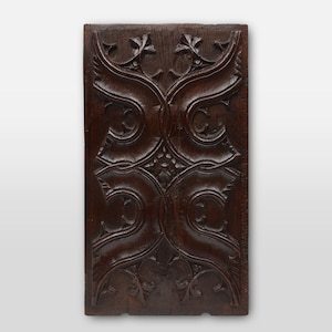 Panel gótico esculpido de roble, Bélgica, década de 1500