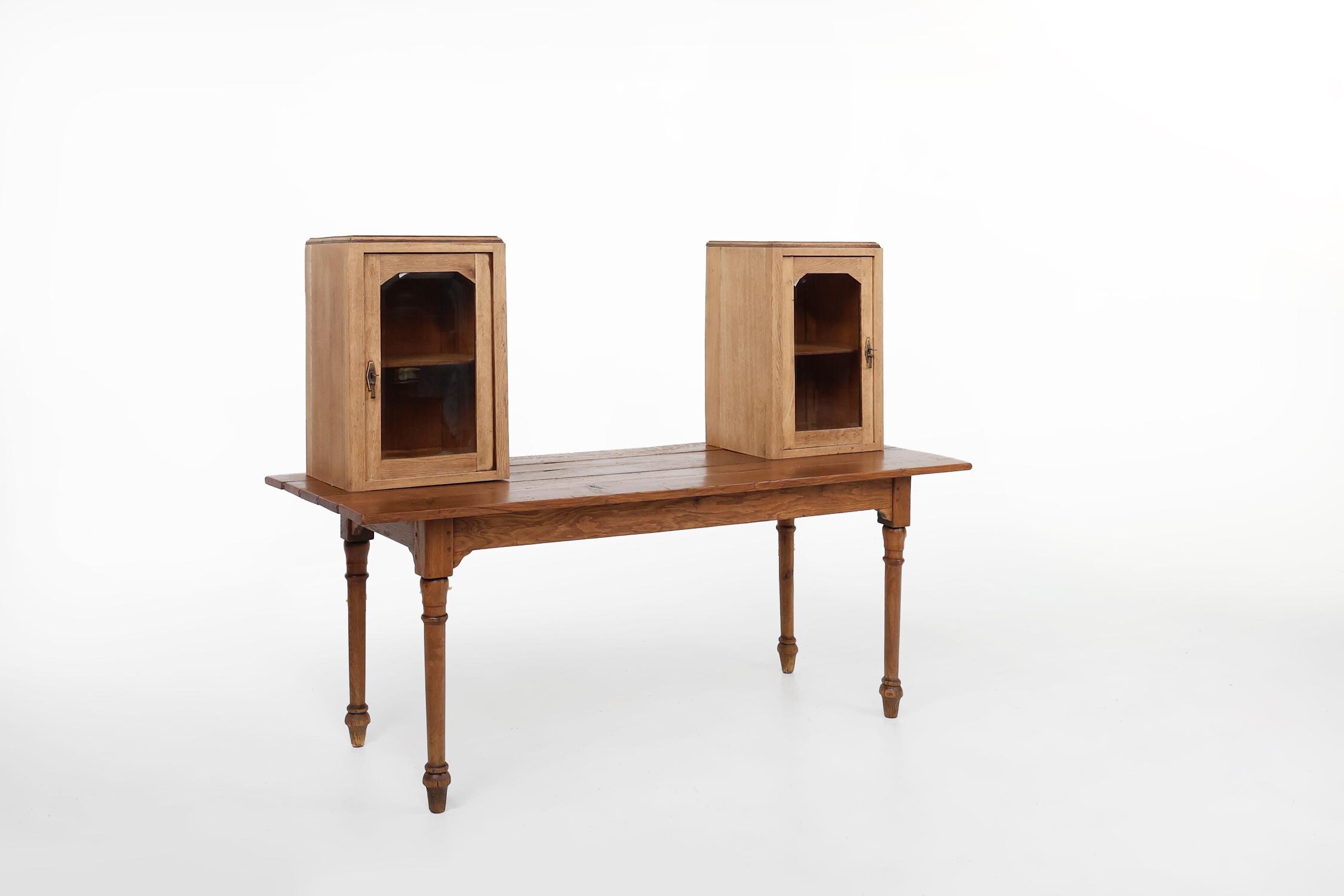 Vintage Brocante Decorative Mid-century Table Display Cabinet 