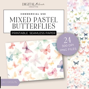 Farfalla carta digitale senza soluzione di continuità farfalle pastello modello sfondo scrapbooking farfalla texture matrimonio sovrapposizione social media journal