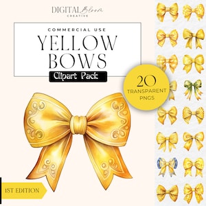 Fiocco in civetta acquerello giallo, fiocco in nastro clipart trasparente png, clip art di matrimonio multicolore per album, uso commerciale