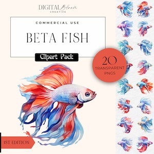ベタ魚クリップアート ベタ魚 PNG 水族館グラフィック 闘魚イラスト 水彩魚 水中アート 商用利用