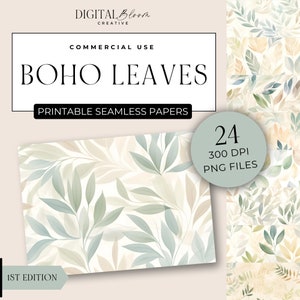 Boho deja papel digital sin costuras silenciado verde y beige patrón fondo Scrapbooking textura boda superposición tela clipart arte