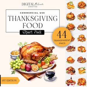 Ação de Graças Comida Clipart Torta de Abóbora Gráficos Transparentes Peru PNG Convite de Outono Decoração de Cozimento de Outono Sobreposição de Mídia Social Clip Art Digital