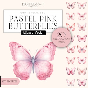 Hell rosa Schmetterling Clipart Pastell Schmetterlinge Grafiken transparente PNG Hochzeit einladen Party-Dekor Social-Media Clip Art Kommerzielle Nutzung